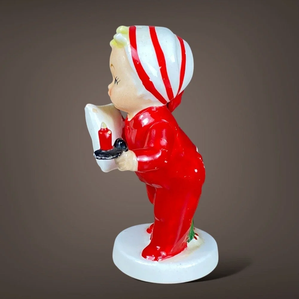 1959‎ Napco Child Candle Salt or Pepper Shaker Christmas Red Pajamas Vintage